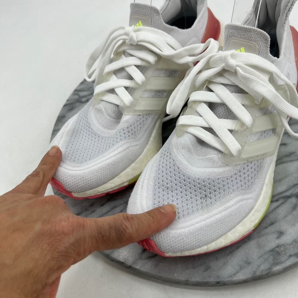 Adidas Womens 8 Shoes White Hazy Rose UltraBoost 21 Athletic Sneakers FY0416 - Picture 4 of 14